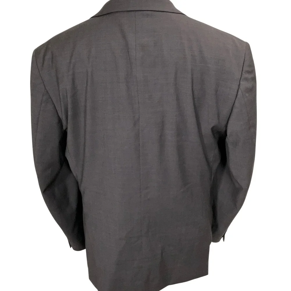 Jos A Bank Traveler Tech Suit Mens 44R 36W 30L Gray Slim Fit 2/1 Roll Button 2pc